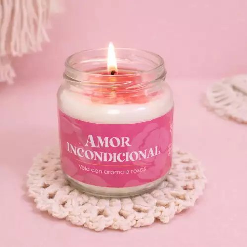 Vela aroma rosas 155 gr cera vaso intensidad baja