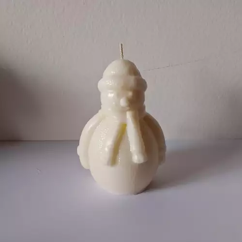 Vela artesanal muñeco de nieve cera vegetal
