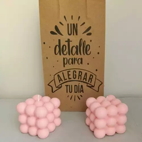 Vela burbuja cera vegetal ecoamigable aromatizada