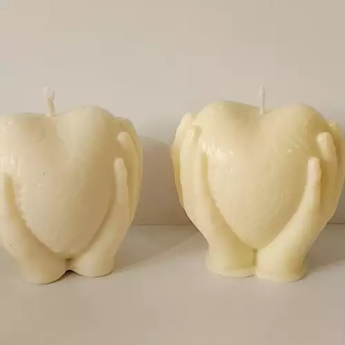 Vela corazón cera vegetal ecoamigable aromas varios