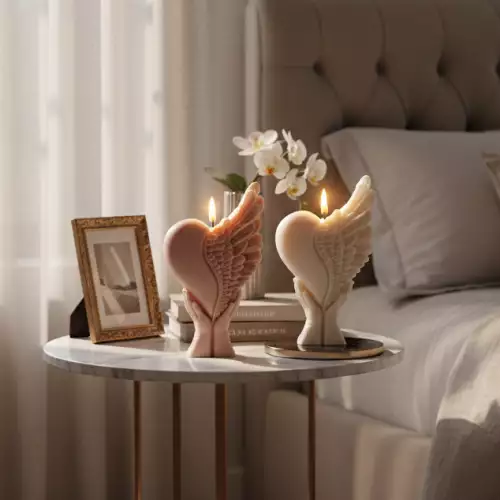 Vela corazón con alas y guía digital de amor propio