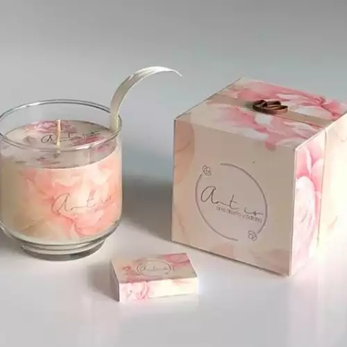 Vela decorativa con aroma en vidrio diseño 15