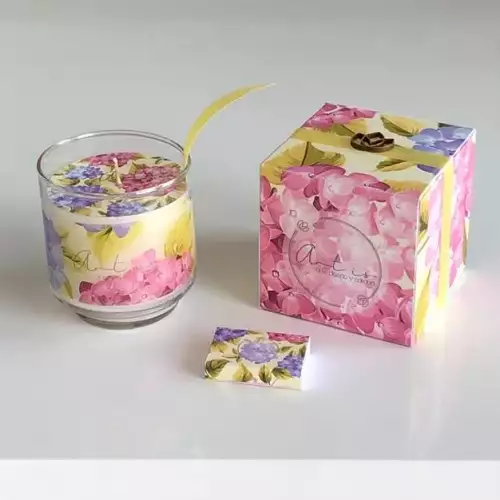 Vela decorativa con aroma en vidrio diseño 18