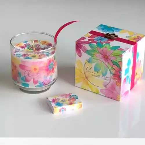 Vela decorativa con aroma en vidrio diseño 19