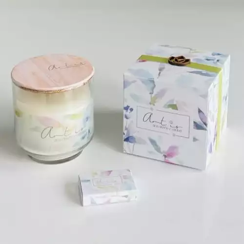 Vela decorativa con aroma en vidrio diseño 22