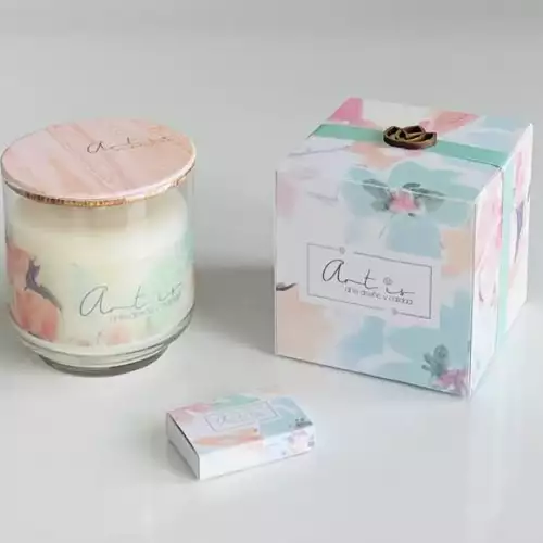 Vela decorativa con aroma en vidrio diseño 24