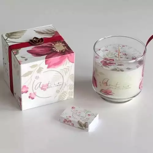 Vela decorativa con aroma en vidrio diseño 4