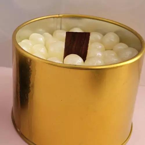 Vela perla sol cera de palma con vaso bambú