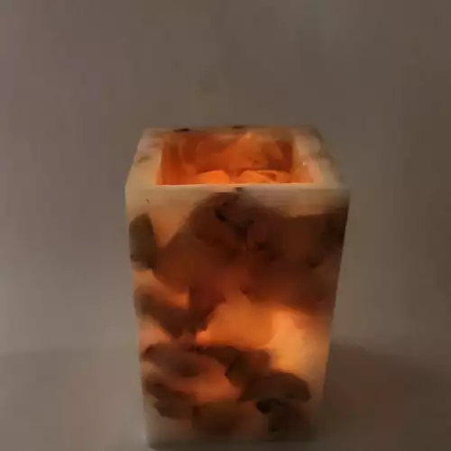 Velas Fanal con petalos de flores naturales