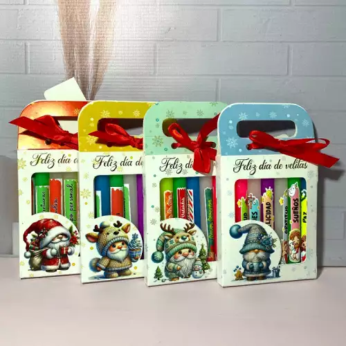 Velas navideñas día de las velitas x7 con estuche