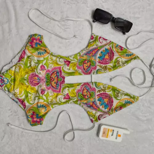 Vestido de baño estampado y bordado con piedras - Diseño 5