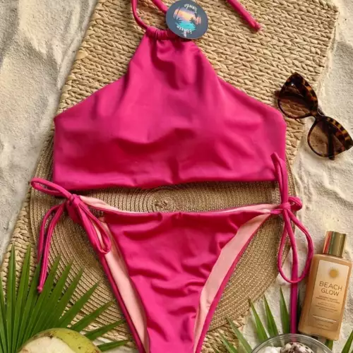 Vestido de baño fucsia talla L con almohadillas