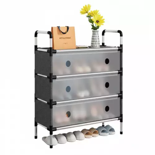 Zapatero Organizador De Lujo 3 Niveles Con Puertas Transparentes PRLA-506