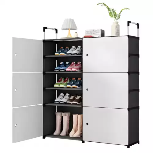 Zapatero Organizador Tela 2x5 Niveles Con Puertas Negro