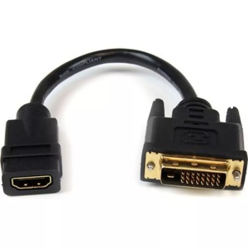 8in HDMI to DVI-D Video Cable Adapter - HDMI Female to DVI Male - HDMI to DVI Dongle Adapter Cable