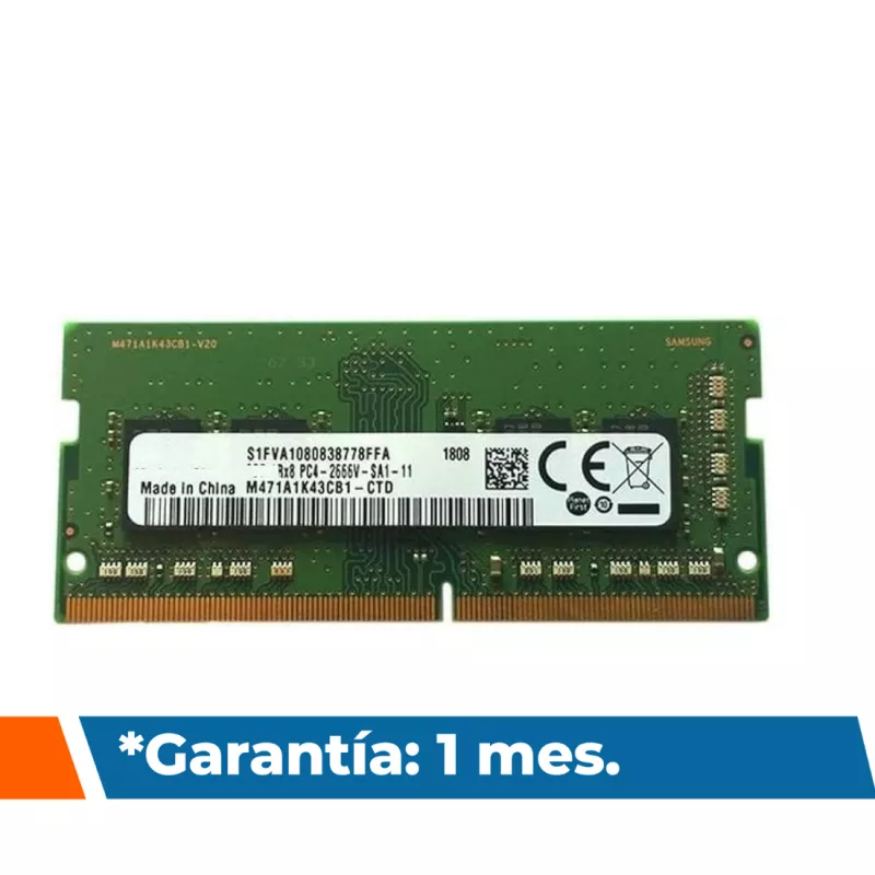 MEMORIA GENERICA 8GB DDR4 PC4 21300 2666MHZ CL19 1.2V NOTEBOOK