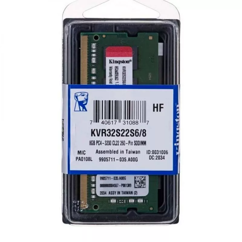 Memoria Ram Kingston para Portátil  8GB DDR4 3200MHz