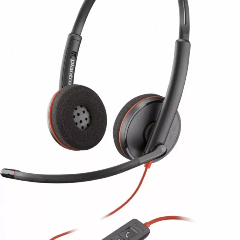 Poly Audífonos Blackwire 3220, Alámbrico, USB 2.0, Negro REACONDICIONADO