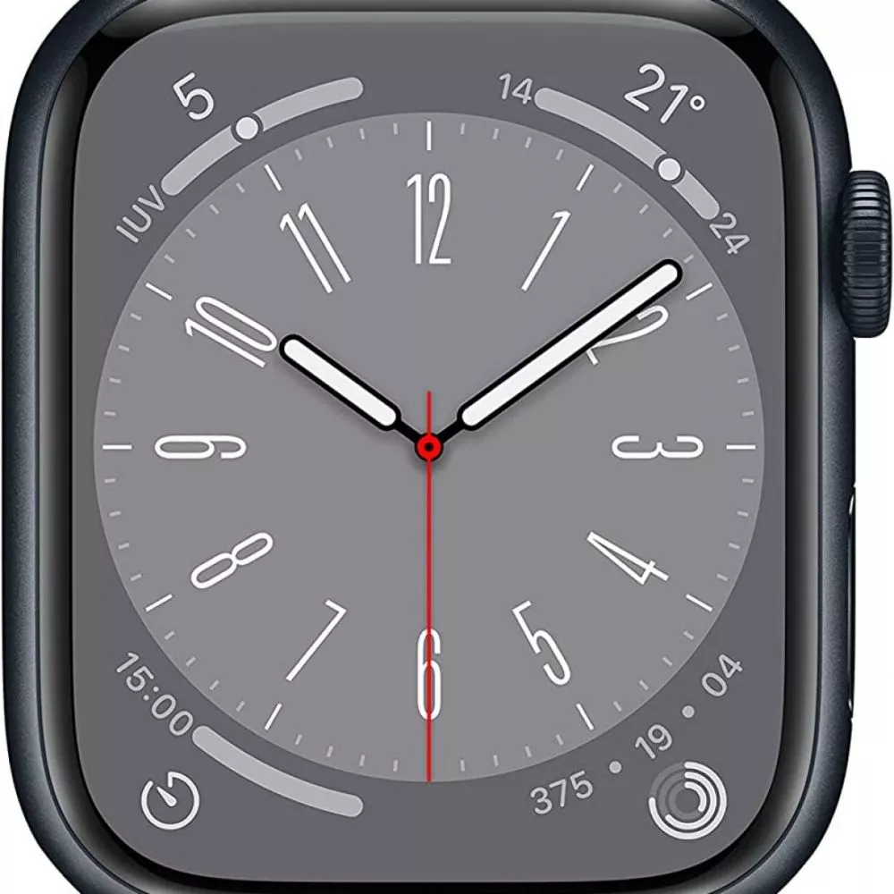 Apple Watch Series 8 (GPS) - Caja de aluminio en color medianoche de 41 mm - Correa deportiva en color me