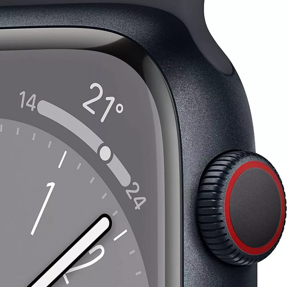 Apple Watch Series 8 (GPS) - Caja de aluminio en color medianoche de 41 mm - Correa deportiva en color me