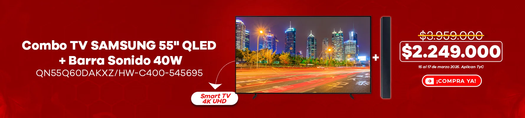 Combo TV SAMSUNG 55 + Parlante
