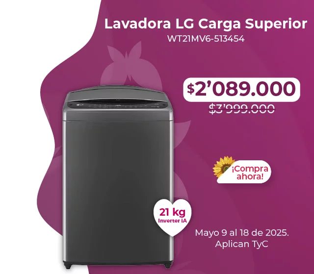 Lavadora LG 21 KG Carga Superior