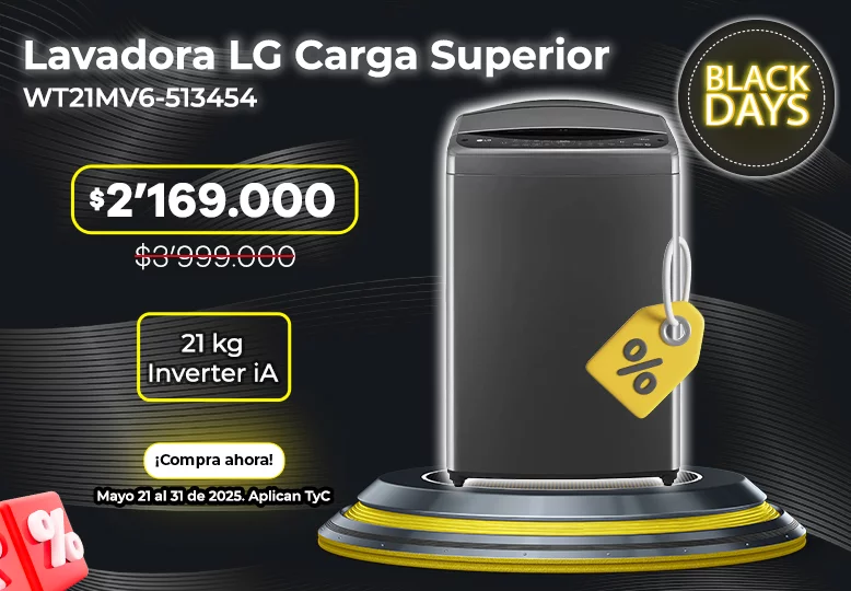Lavadora LG 21 KG Carga Superior