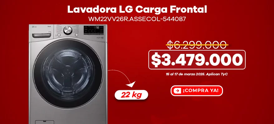 Lavadora LG Carga Frontal 22 kg