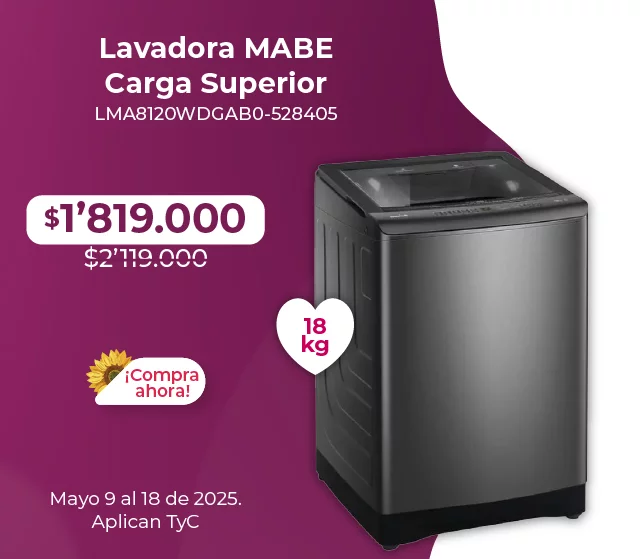 Lavadora MABE 18 kg Carga Superior