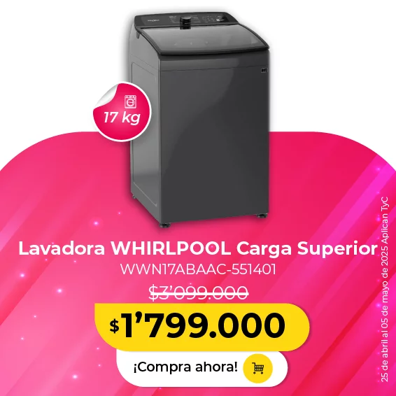 Lavadora Whirlpool 17 kilos Carga Superior 