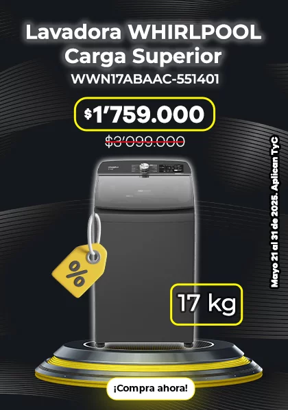 Lavadora Whirlpool 17 kilos Carga Superior 