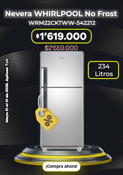Nevera Whirlpool 234 Litros No Frost en Oferta