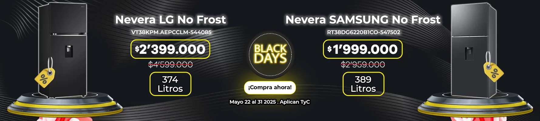 Neveras LG y Samsung