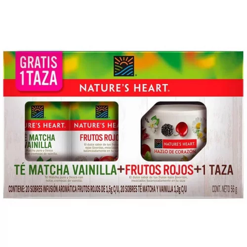 Oferta Té matcha vainilla x 26 g + té frutos rojos x 30 g nature's heart en  Jumbo