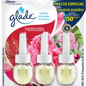 Ambientador Glade Aceite Repuesto X3 Alegria Floral