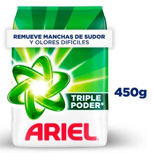 Ariel Doble Poder Detergente En Polvo R. Blanca Y Color 450 g
