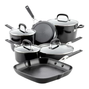 Batería Kitchenaid 10 Piezas Negro Onix AA Anodizado Duro