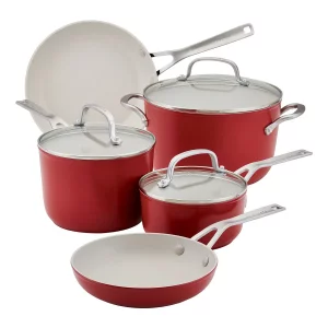 Batería Kitchenaid AA Cerámico Rojo Imperio 8 Piezas