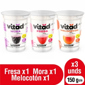 Bebida De Yogurt Vitad Surtido 3 und Vaso x 450 g