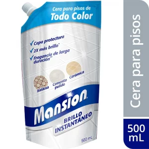 Cera Para Pisos Mansion Brillo Instantáneo Todo Color 500 ml
