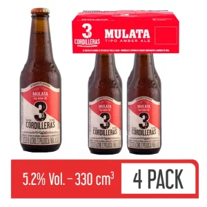 Cerveza 3 Cordilleras 4 und x 330 ml Mulata Botella
