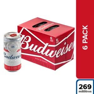 Cerveza Budweiser Lata Sixpack X 269 ml (c/u)