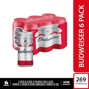 Cerveza Budweiser Lata Sixpack X 269 ml (c/u)