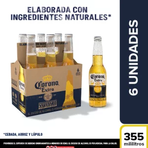 Cerveza Corona Nacional Botella Sixpack X 355 ml (c/u)