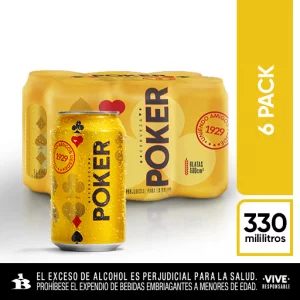 Cerveza Poker Lata Sixpack 6 X 330 cm3 (c/u)
