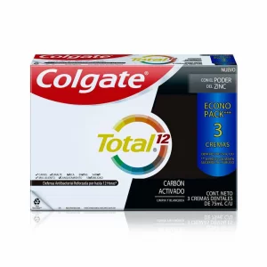 Crema Colgate Total 12  3 x 75 ml Carbon Activado