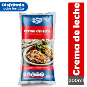 Crema De Leche Alpina Bolsa Semi Entera x 200 ml