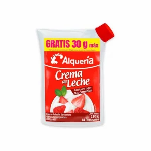 Crema De Leche Alquería 180 g Semientera Gratis 30 g x 210 g