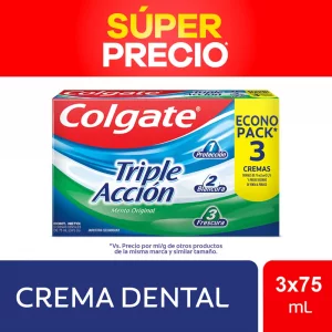 Crema Dental Colgate Triple Acción 75ml x 3und