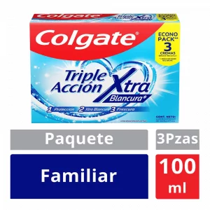 Crema Dental Colgate Triple Acción Xtra Blancura 100 ml x 3
